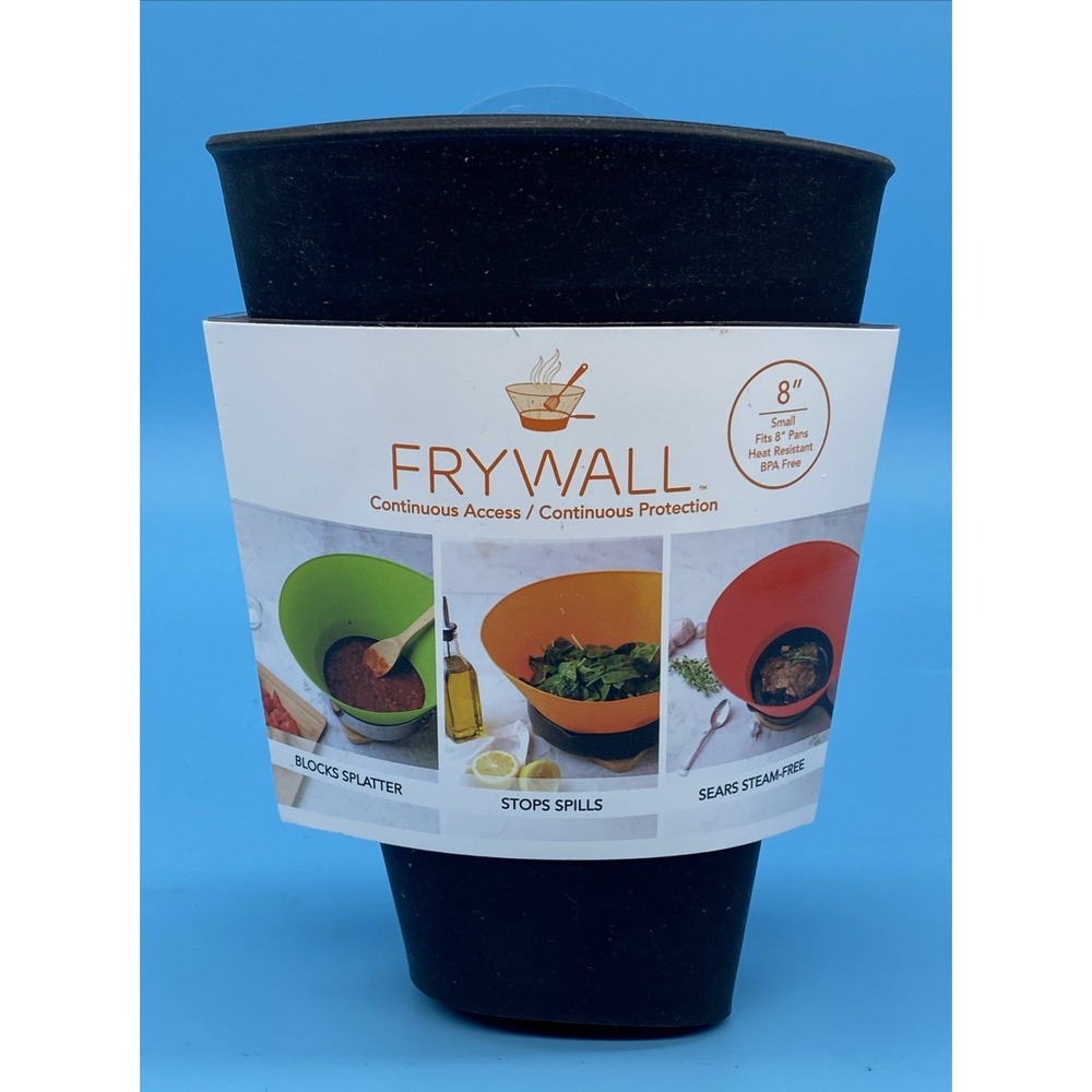 NEW FRYWALL 8" Ultimate Splatter Protection w/o Compromise For Cooking Black‎